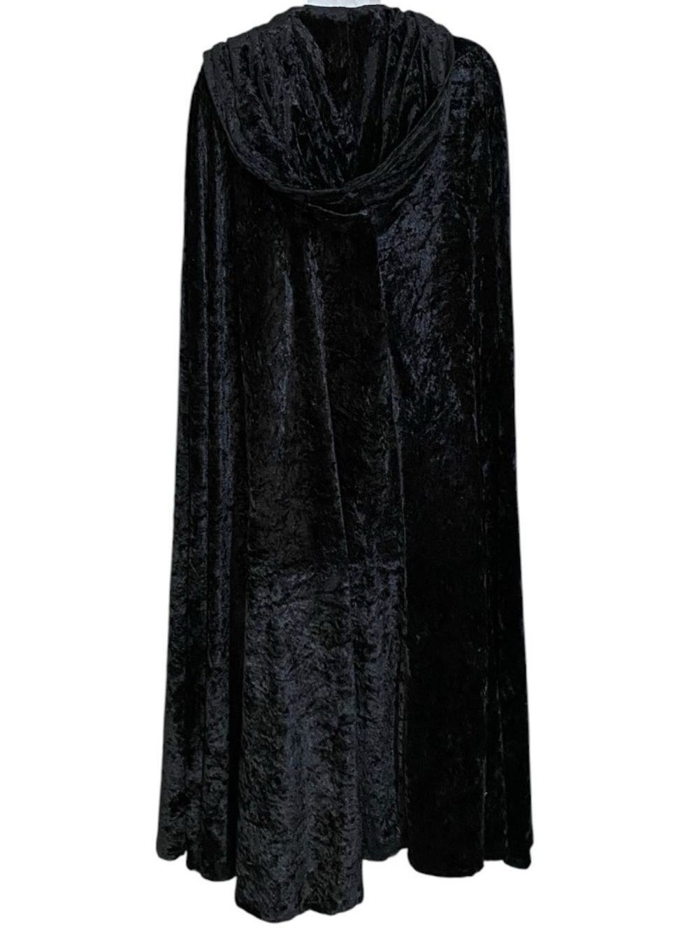 Vintage Black Crushed Velvet Opera Cape Goth Victorian Vampire Witch Cloak - Picture 8 of 10